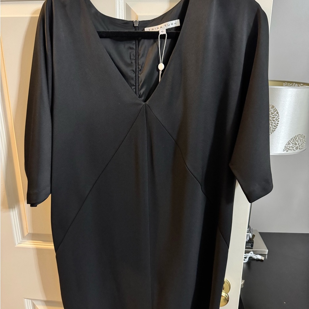 Trina Turk Black V-Neck Dress